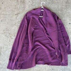 Purple Open Front Cardigan